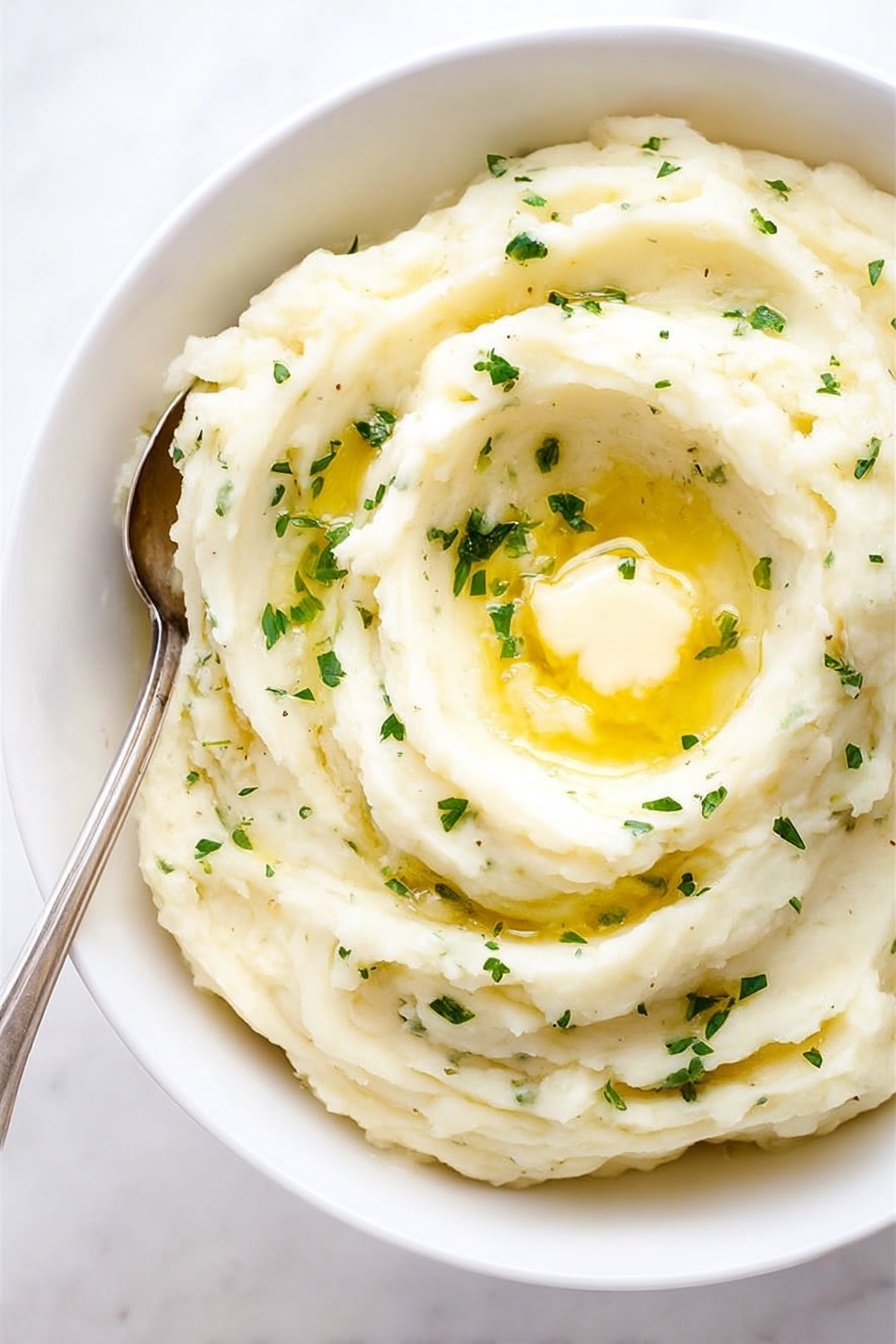 Creamy Mashed Potatoes - Serving Suggestion