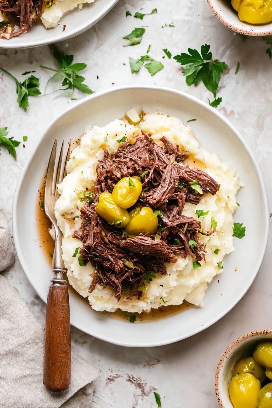 Inside a black slow cooker, there is a single large piece of raw meat lying flat at the bottom, covered with a light green herb seasoning layer. On top of the meat, there are several bright yellow peppers spread across evenly, adding a shiny and smooth texture. The inside of the slow cooker has a glossy black surface that contrasts with the colors of the meat and peppers. The whole cooker is placed on a white marbled surface. Photo taken with an iphone --ar 2:3 --v 7